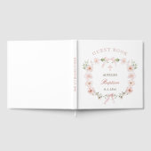 Elegant Blush Pink Floral Frame Baptism Gastenboek (Volledig)