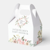 Elegant Blush Pink Floral Garden Baby shower Bedankdoosjes (Voorkant Zijde)