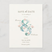 Elegant Blush Pink Floral Garden Save the Date