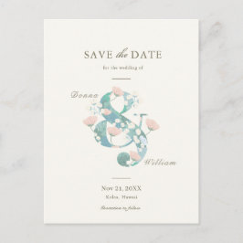 Elegant Blush Pink Floral Garden Save the Date Aankondigingskaart