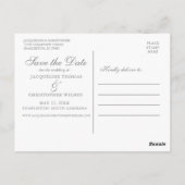 Elegant Blush Pink Floral Garden Save the Date Briefkaart (Achterkant)
