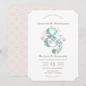 Elegant Blush Pink Floral Garden Wedding Kaart (Voorkant / Achterkant)