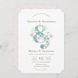 Elegant Blush Pink Floral Garden Wedding Kaart