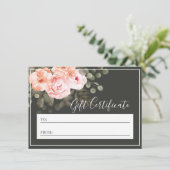 Elegant Blush Pink Floral Gift Certificate Kaart (Staand voorkant)