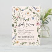 Elegant Blush Pink Floral Girl Baby shower Kaart (Staand voorkant)