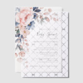 Elegant Blush Pink Floral Girl Baby shower Vellum Uitnodigingen (Offset (Uitnodiging))
