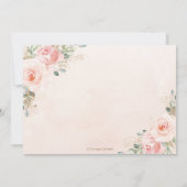 Elegant Blush Pink Floral Gold Christening Foto Kaart (Achterkant)