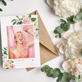 Elegant Blush Pink Floral Gold Lijst Echte Folie F Folie Uitnodiging