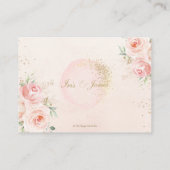 Elegant Blush Pink Floral Gold Wedding Details Informatiekaartje (Achterkant)