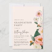 Elegant Blush Pink Floral Gradual Party Kaart (Voorkant)