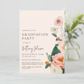 Elegant Blush Pink Floral Gradual Party Kaart (Staand voorkant)