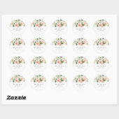 Elegant Blush Pink Floral Greenery Vrijgezellenfee Ronde Sticker (Vel)