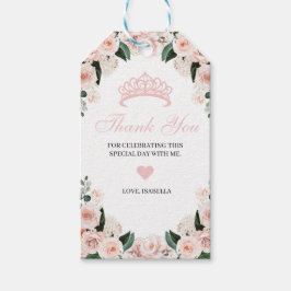Elegant Blush Pink Floral Hartelijk dank Cadeaulabel