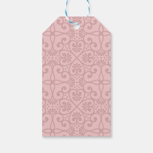 Elegant Blush Pink Floral Hartelijk dank Cadeaulabel (Achterkant)