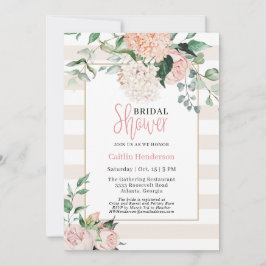 Elegant Blush Pink Floral Hydrangea Vrijgezellenfe Kaart