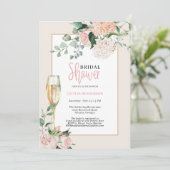 Elegant Blush Pink Floral Hydrangea Vrijgezellenfe Kaart (Staand voorkant)