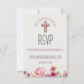 Elegant Blush Pink Floral Inspirerend Wedding RSVP Kaartje (Voorkant)