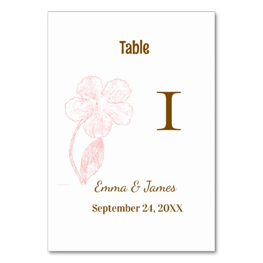 Elegant Blush Pink Floral Kaart (Voorkant)