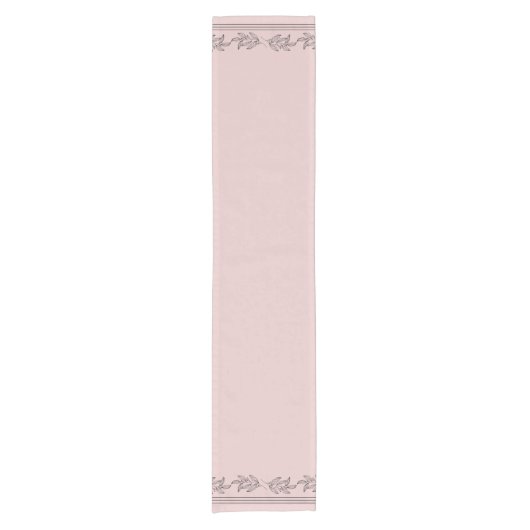 Elegant Blush Pink Floral Korte Tafelloper (Voorkant)
