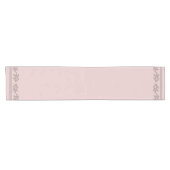 Elegant Blush Pink Floral Korte Tafelloper (Horizontaal)