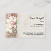 Elegant Blush Pink Floral Orchid Foliage Greenery Visitekaartje (Achterkant)