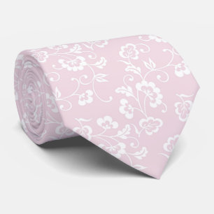 Elegant Blush Pink Floral Pattern Stropdas