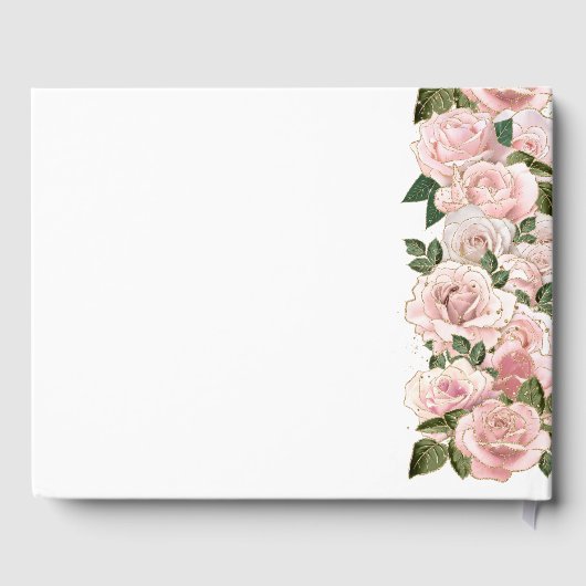 Elegant Blush Pink Floral Peonies Wedding Gastenboek (Achterkant)