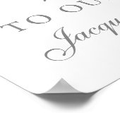 Elegant Blush Pink Floral Peony Weddenschap Welkom Poster (Hoek)