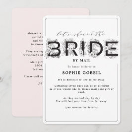 Elegant Blush Pink Floral per mail Vrijgezellenfee Kaart