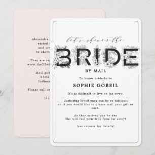 Elegant Blush Pink Floral per mail Vrijgezellenfee Kaart