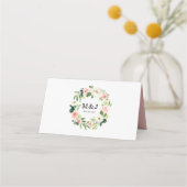 Elegant Blush Pink Floral Personalized Weddenschap Plaatskaartje (Achterkant)