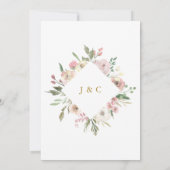 Elegant Blush Pink Floral Photo Gold Save Date Save The Date (Achterkant)
