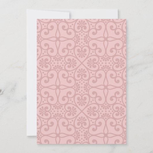 Elegant Blush Pink Floral Quinceanera Birthday Kaart (Achterkant)