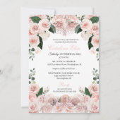 Elegant Blush Pink Floral Quinceanera Birthday Kaart (Achterkant)