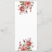 Elegant Blush Pink Floral Quinceanera Birthday Menu (Achterkant)