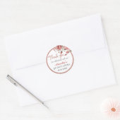 Elegant Blush Pink Floral Quinceanera Birthday Ronde Sticker (Envelop)