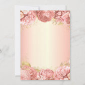 Elegant Blush Pink Floral Quinceanera Save The Date (Achterkant)