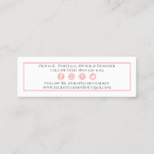 Elegant Blush Pink Floral Roos Moderne sociale med Mini Visitekaartje (Achterkant)