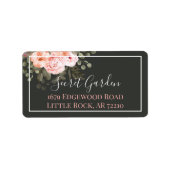Elegant Blush Pink Floral Rozen Modern adres Etiket (Voorkant)
