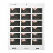 Elegant Blush Pink Floral Rozen Modern adres Etiket (Full Sheet)