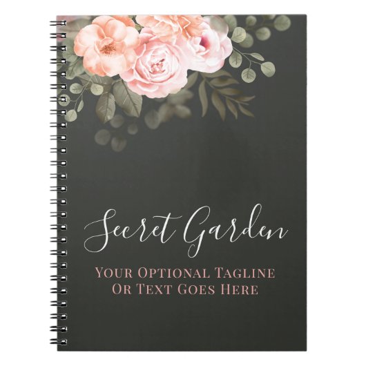 Elegant Blush Pink Floral Rozen Modern Journal Notitieboek (Voorkant)