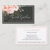 Elegant Blush Pink Floral Rozen Moderne Chic Simpl Visitekaartje (Voorkant / Achterkant)