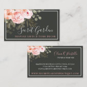 Elegant Blush Pink Floral Rozen Moderne Chic Simpl Visitekaartje (Voorkant / Achterkant)