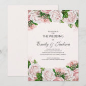 Elegant Blush Pink Floral Rozen Weddenschap Kaart (Voorkant / Achterkant)