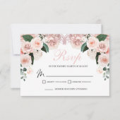 Elegant Blush Pink Floral RSVP Enclosure Card (Voorkant)