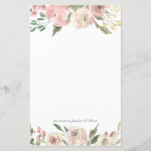 Elegant Blush Pink Floral Speciaal Briefpapier (Voorkant)