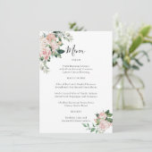 Elegant Blush Pink Floral Special Occasion Menu (Staand voorkant)