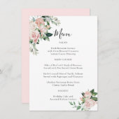 Elegant Blush Pink Floral Special Occasion Menu (Voorkant / Achterkant)