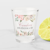 Elegant Blush Pink Floral Specialized Bridesmaid Shot Glas (Voorkant)