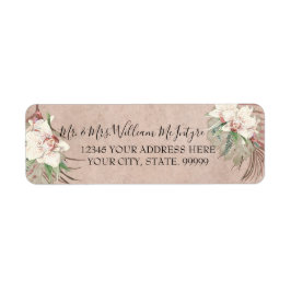 Elegant Blush Pink Floral Tropical Foliage Weddens Etiket